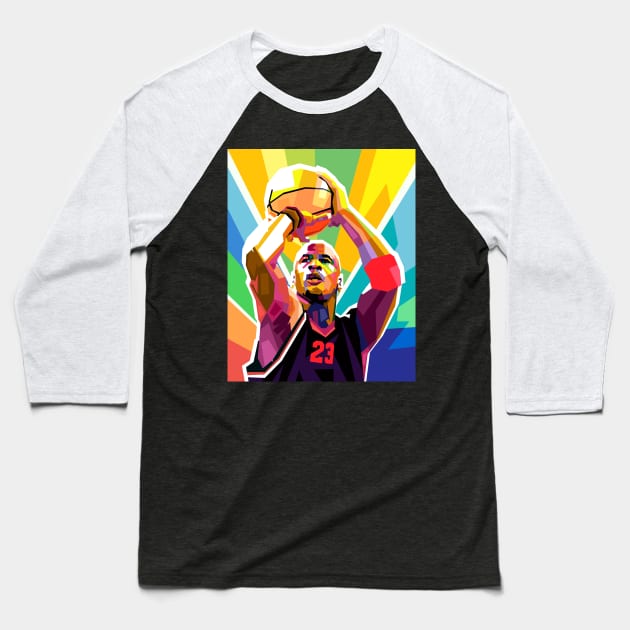 MICHAEL JORDAN POP ART Baseball T-Shirt by Vector Baturaja